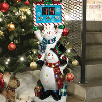 62" Lit Stacking Snowmen Countdown to Christmas