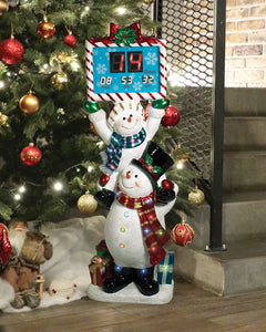 62" Lit Stacking Snowmen Countdown to Christmas