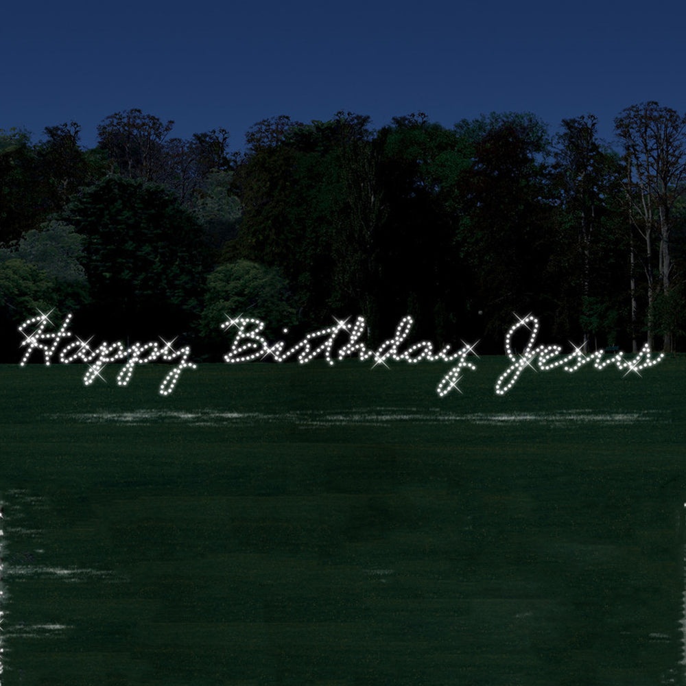 Happy Birthday Jesus LED Ropelight Script Lettering
