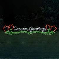 C7 LED Red 3ft SEASONS GREETING SIGN WITH GARLAND